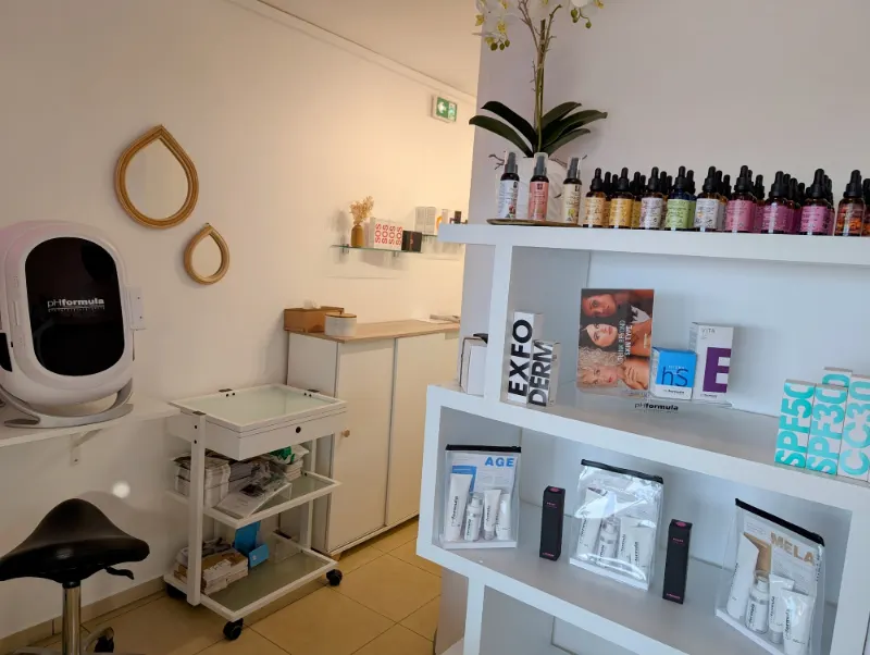 L'espace de soins du visage et les produits
